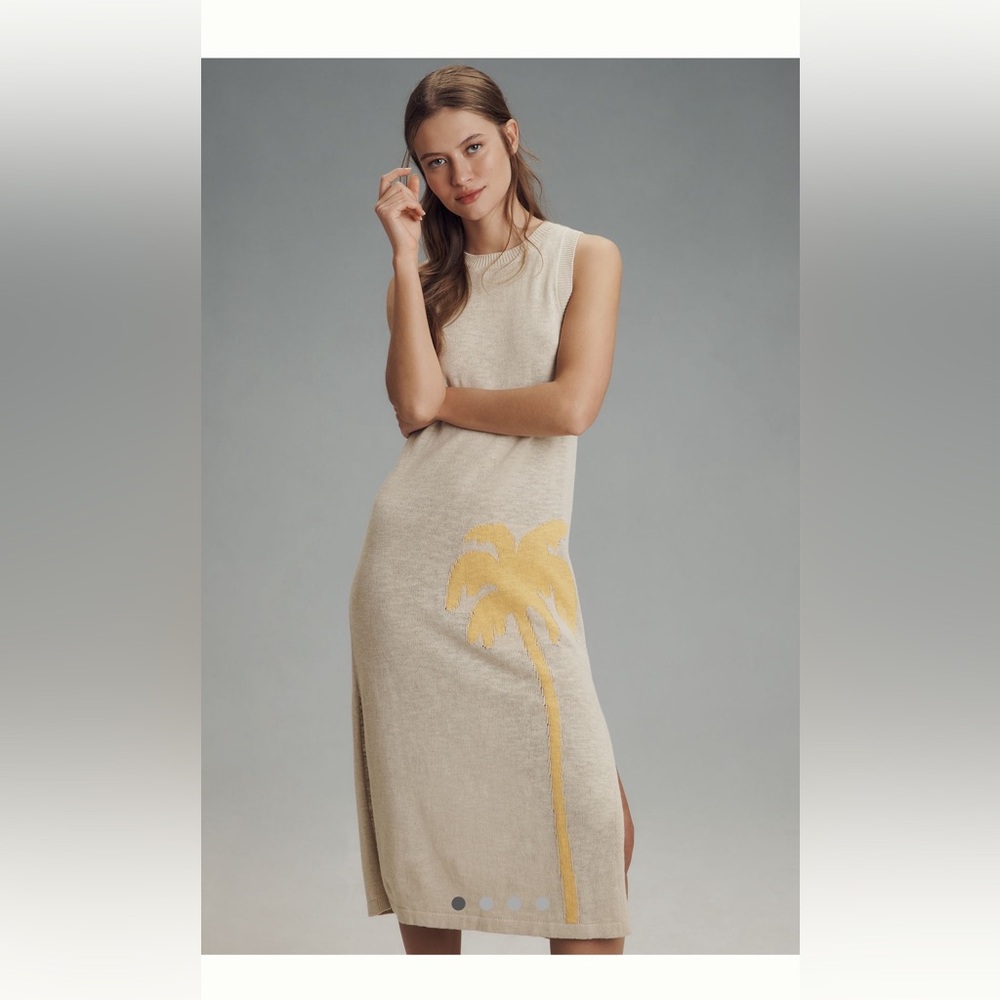 Spiritual Gangster Sz M @anthropologie NWT cotton/linen top-rated midi dress